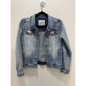 Levis Girls Light Wash Studded Denim Jacket Size XL (13-15‎ Years)